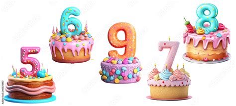 Birthday Number Clipart 01. Generative AI Stock Illustration | Adobe Stock