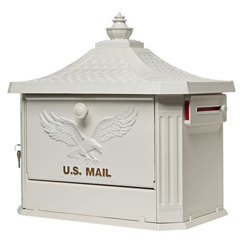 Gibraltar Mailboxes Hamilton White Locking Aluminum Large Post Mount