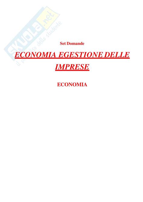 Paniere Economia E Gestione Delle Imprese Risposte Multiple