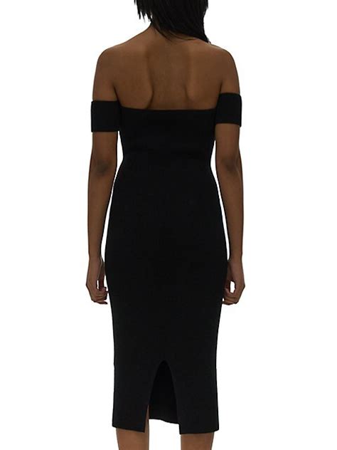 Shop Helmut Lang Contour Rib Knit Midi Dress Saks Fifth Avenue