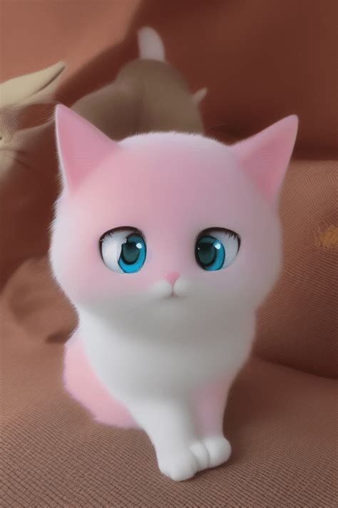 Chibi Anime Cat 3d Graphic · Creative Fabrica