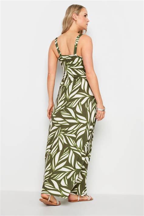 LTS Tall Women S Olive Green Leaf Print Maxi Dress Long Tall Sally