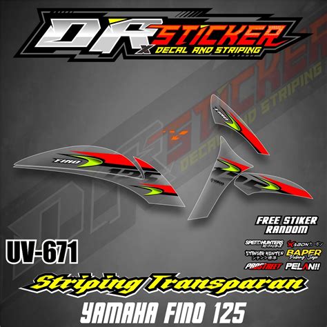 Jual Striping Stiker Transparan Yamaha Fino Motif Style Viral Semi