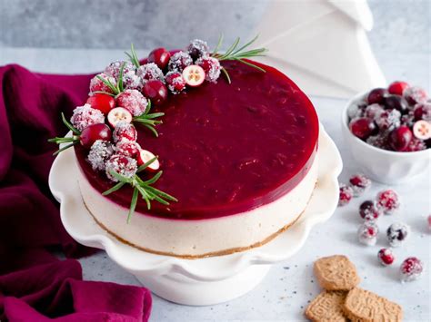 Veganer No Bake Spekulatius Cranberry Cheesecake Dinkelliebe