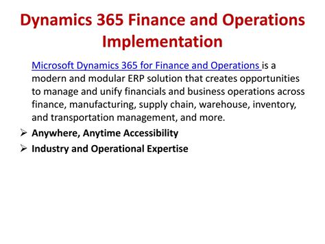 Ppt Dynamics 365 Finance And Operations Implementation Powerpoint