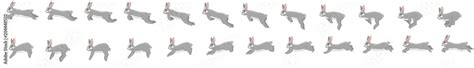 Rabbit Run Cycle Animation Spritesheet Stock Vector Adobe Stock