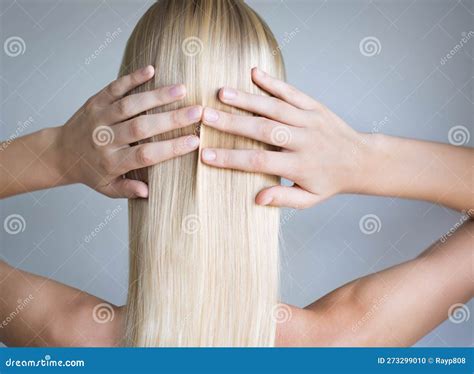 A Woman With Shinny Smooth Blonde Hair Hair Care Stock Photo Image Of Brush Elegance 273299010
