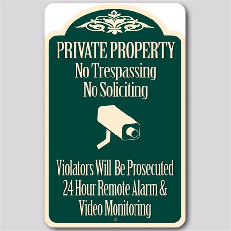 2 Lot Private Property No Trespassing No Soliciting Video Surveillance