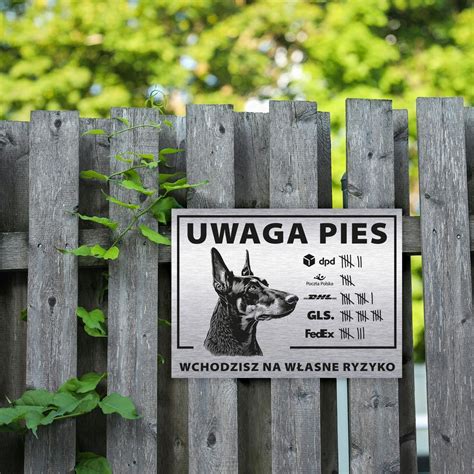 Tabliczka 20X15 Uwaga Pies Wchodzisz Na Własne Ryzyko Kurier Doberman