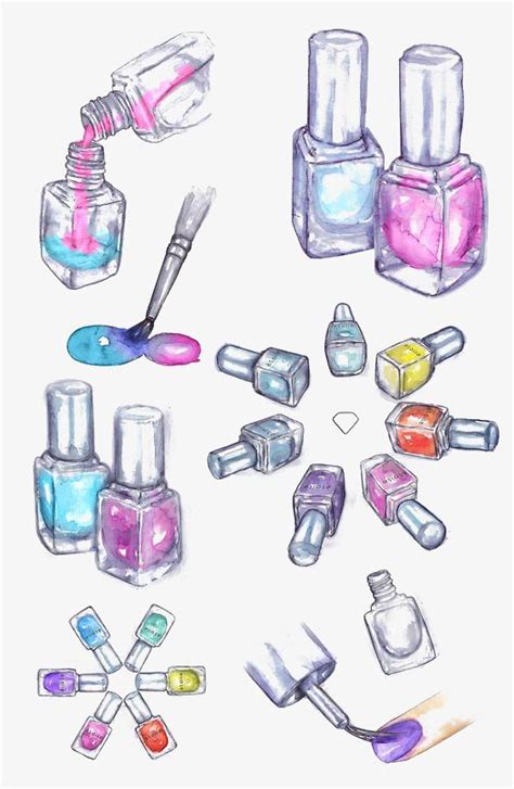 Drawing Nail Polish Water Color Nails Happy Nails Fashion Illustration