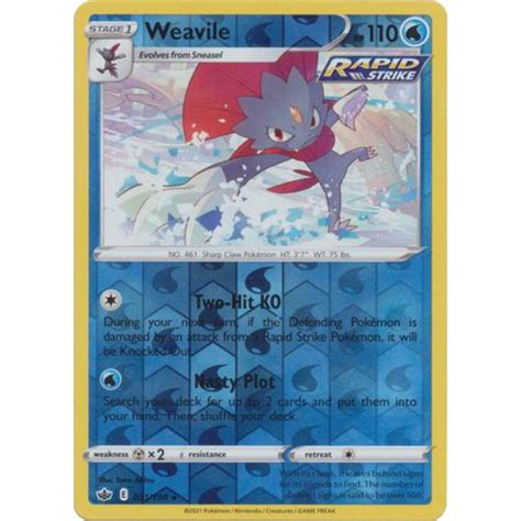 Weavile Sword Shield Chilling Reign 031 198 Reverse Holo