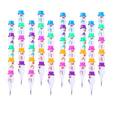 Pi Ces Crayons Bonhomme De Neige Empilables Crayons Criture De No L