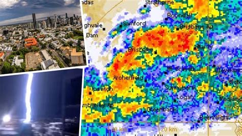 Brisbane Weather Massive Lightning Strike Captured On Film As