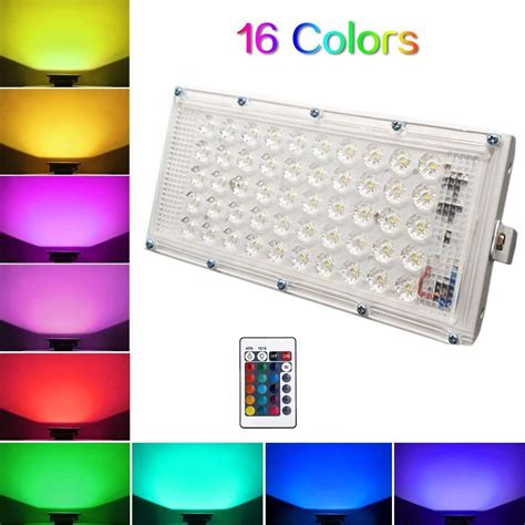 50W 16 Color RGB LED Flood Light With Remote Control In Pakistan