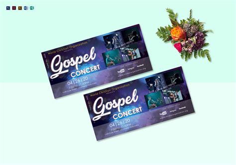 Gospel Concert Ticket Design Template in PSD, Word, Publisher ...