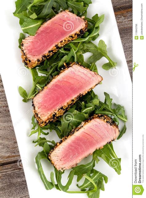 Tuna Tataki Sesame Crust Appetizer Plate Stock Photo Image Of Food