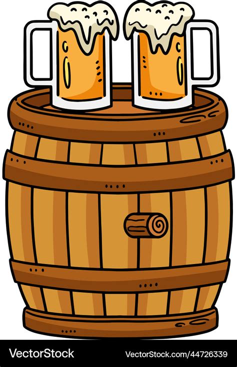 Beer Barrel Cartoon Colored Clipart Royalty Free Vector