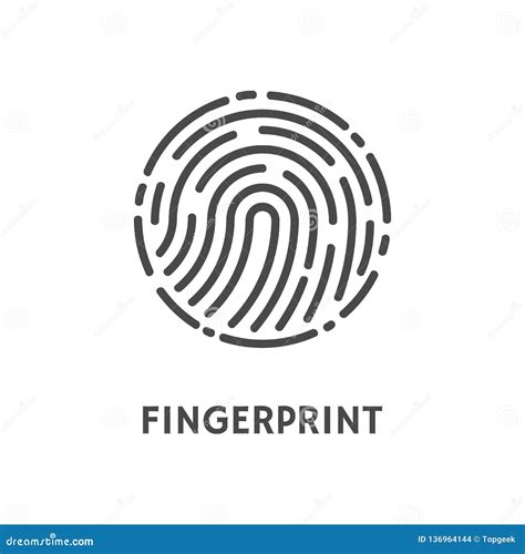 Fingerprint Rounded Shape Fingermark And Thumbprint Dactylogram Of