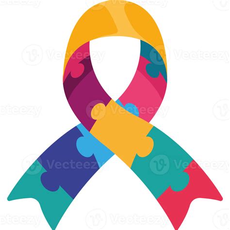 A Colorful Autism Awareness Ribbon 49029979 Png