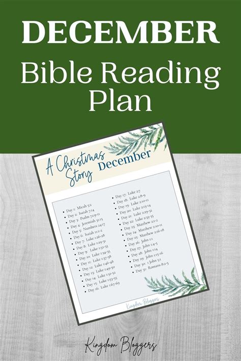 December Bible Reading Plan - Kingdom Bloggers