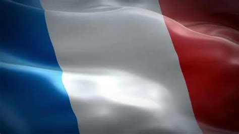 French Flag Closeup 1080P Full 1920X1080 Footage Video Waving Wind