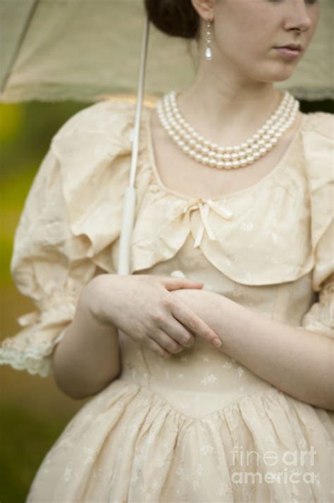 Detail Of A Victorian Woman Holding A Parasol Photograph By Lee Avison