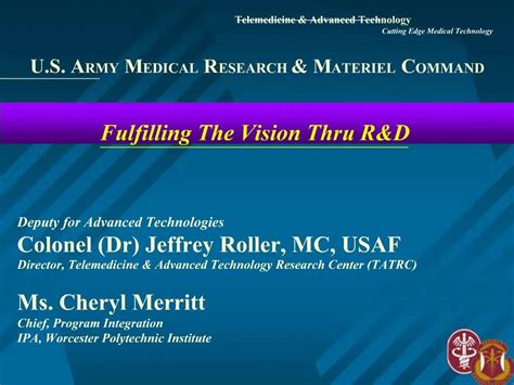 Ppt Us Army Medical Research Materiel Command Powerpoint