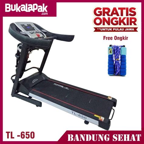 Jual Treadmill Elektrik 3 Fungsi 2HP TOTAL FITNESS TL 650 GRATIS