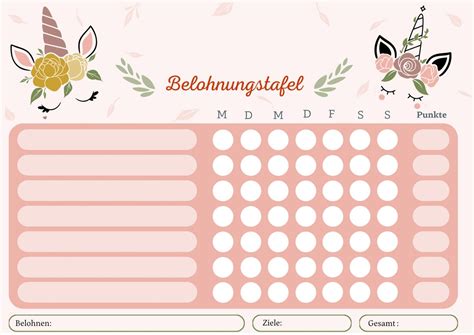 Belohnungstafel Kinder Lernmotivation Etsy De