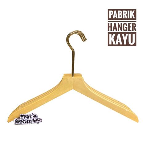 Jual Hook Gold Cm Hanger Baju Kayu Natural Dewasa Kepala Lurus