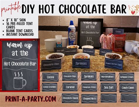 DIY Hot Chocolate Bar Setup DIY Hot Cocoa Bar Hot Chocolate Bar Sign Winter Christmas