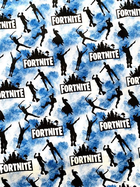 Fortnite Blue Digital Print Custom Quilting Cotton Woven 145cm