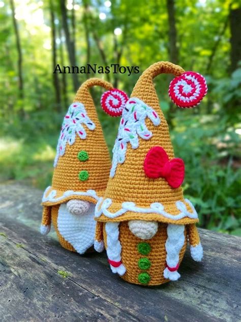 Gingerbread Gnomes Christmas Gnome Crochet Gnome Amigurumi Pattern