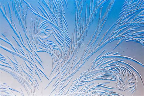 Blue Drawings On The Glass In The Frost Stock Image Image Of Pattern Grow 139075245