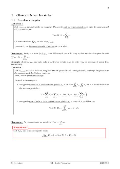 Séries numériques Cours AlloSchool