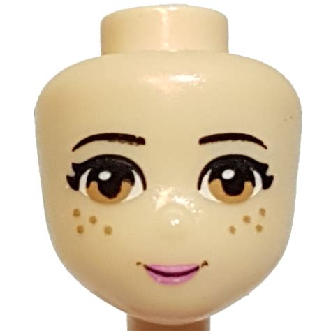 Lego Part Pr Minidoll Head With Light Brown Eyes Freckles