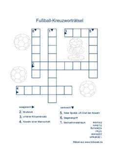 FußballKreuzworträtsel kidsweb de fu 223 ball 173 kreuzwortr 228