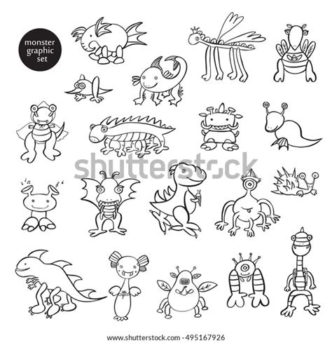 Funny Monsters Set Stock Vector Royalty Free 495167926 Shutterstock