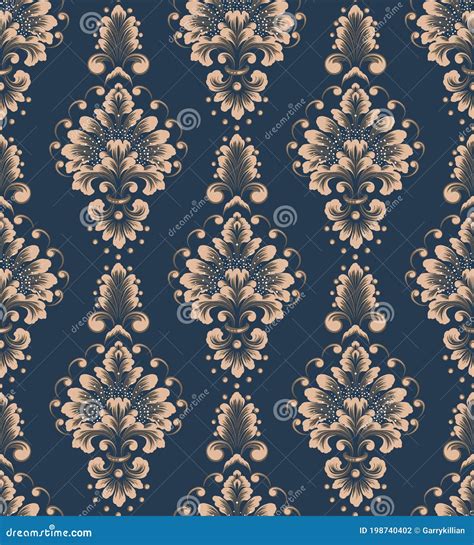 Damask Seamless Pattern Element Vector Classical Luxury Old Fashioned