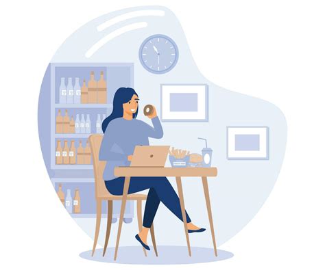 Addictive habits concept, Overeating, mindlessly scrolling, snacking