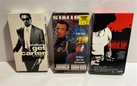 Sylvester Stallone Vhs Lot Judge Dredd Get Carter Lock Up Action