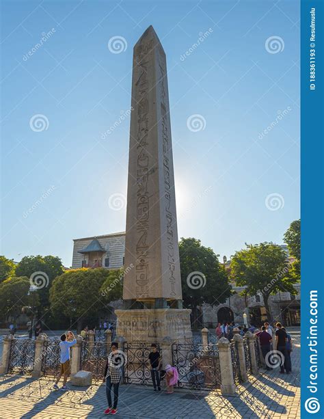 Obelisk Of Theodosius In Sultanahmet Istanbul Turkey Editorial Stock