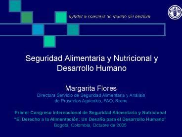 PPT Seguridad Alimentaria Y Nutricional Y Desarrollo Humano