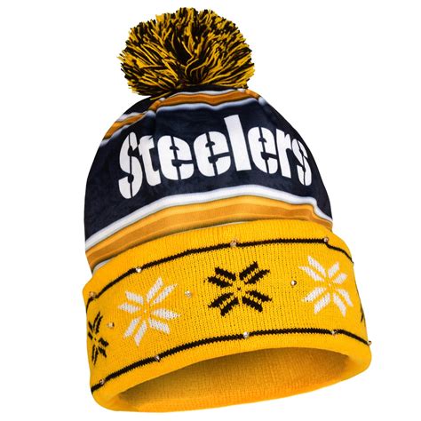 Nfl Mens Light Up Beanie Pittsburgh Steelers