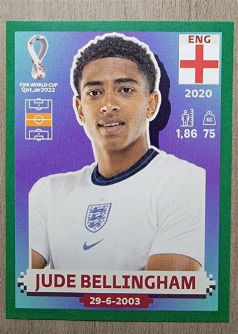 Jude Bellingham 2022 Panini World Cup Stickers Green 1 1 445 ENG11