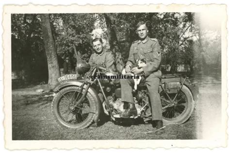 ORIG FOTO HEER Kradmelder Mit NSU Motorrad Hund In Russland EUR 9 99