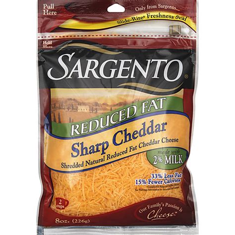 Sargento Reduced Fat Sharp Cheddar Shredded Cheese Oz Bag Cheddar