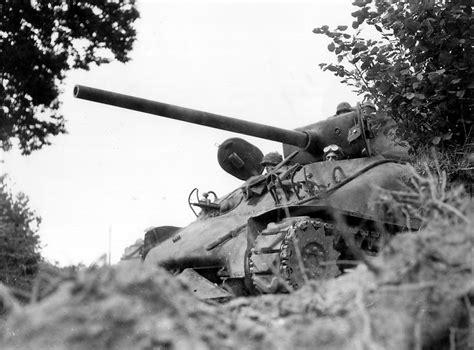 An M4a176w Sherman Waits In Ambush In A Hedge Normandy 1944 3356