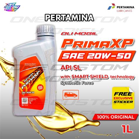 Jual Pertamina Prima XP Original SAE 20W 50 1 Liter Oli Mobil Mesin