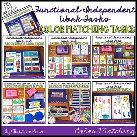 Functional Independent Work Tasks Color Matching File Folders And Task